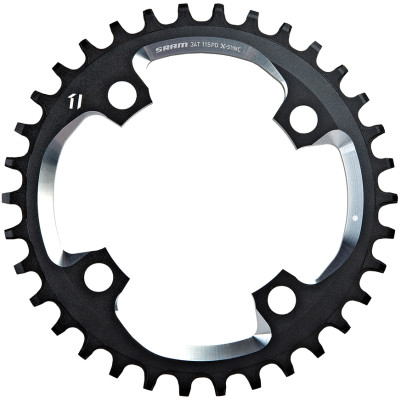 Sram X01 Chain Ring - 34T X-Sync 94Bcd Alum 5Mm Black W Cnc Silver (11Spd)